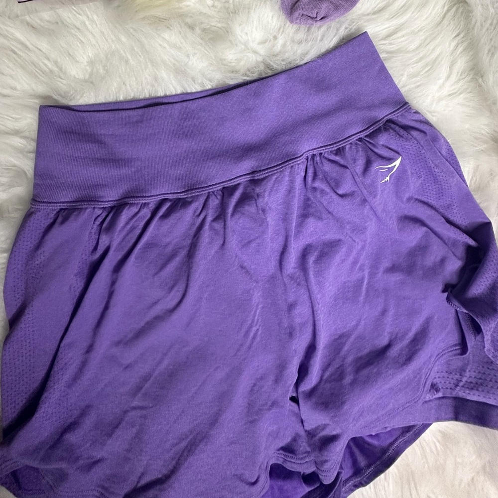 Gymshark XXL Vital Seamless 2.0 2-in-1 Shorts - Bright Purple Marl Out Of Stock!